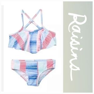 NWT Raisins GIRL Multicolor Striped Bikini ~sz 4